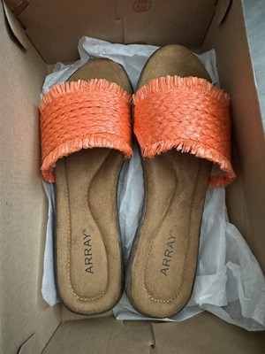 Array Women's Cabrino Sandals Orange with Cushion Size 7M Slip On