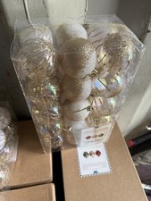 Christmas Ball Ornaments 30pc Shatterproof Christmas Ornaments Set Gold Glitter