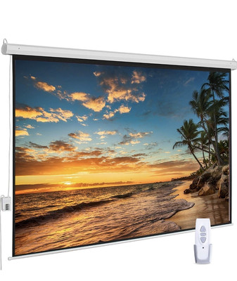 120'' Auto Motorized Electric Wrinkle Free Projection Screen 4:3 4K 3D HD + Remot