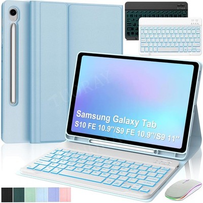 Hülle Für Samsung Galaxy Tab A11+ A9+ S11 S10 Lite S9 FE mit Beleuchtet Tastatur