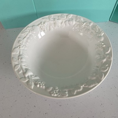 Vintage geprägte große Keramik Schale 25,5 cm / St. Michael / M&S / weiß / Servieren / Pasta