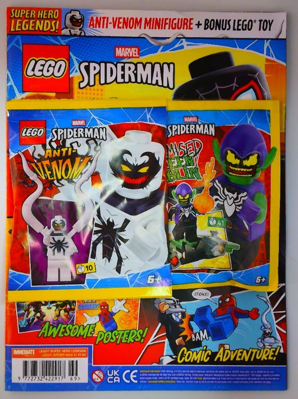 Lego Superhero Legends magazine Spider-man #21 2026 + Anti-Venom & Green Goblin