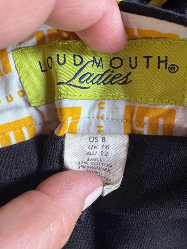 Loudmouth Golf Size 8 Black Neon Scribblz Geo Print Preppy Tech Skort Mini Skirt - Picture 9 of 11