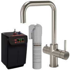 Liquida EBT311BS 3-In-1 Brushed Steel Instant Boiling Hot Water Kitchen Tap