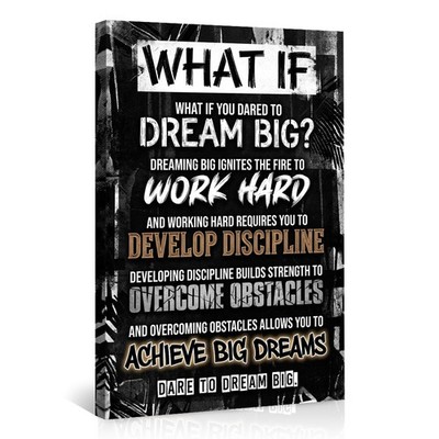 Motivational Quote Poster Dream Big Work Hard Discipline Wall Art Achieve Dreams