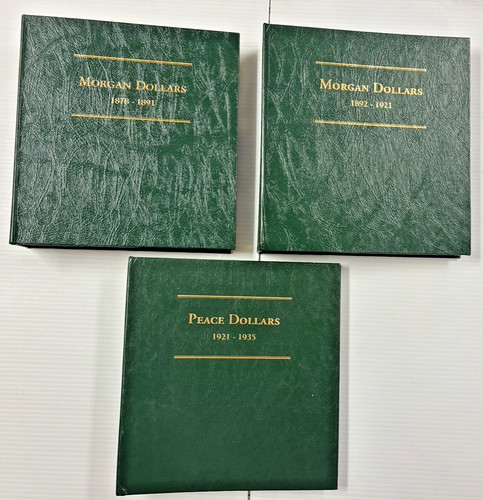 3 Empty Littleton Albums - Morgan Dollars LCA8 & LCA9, Peace Dollars LCA10