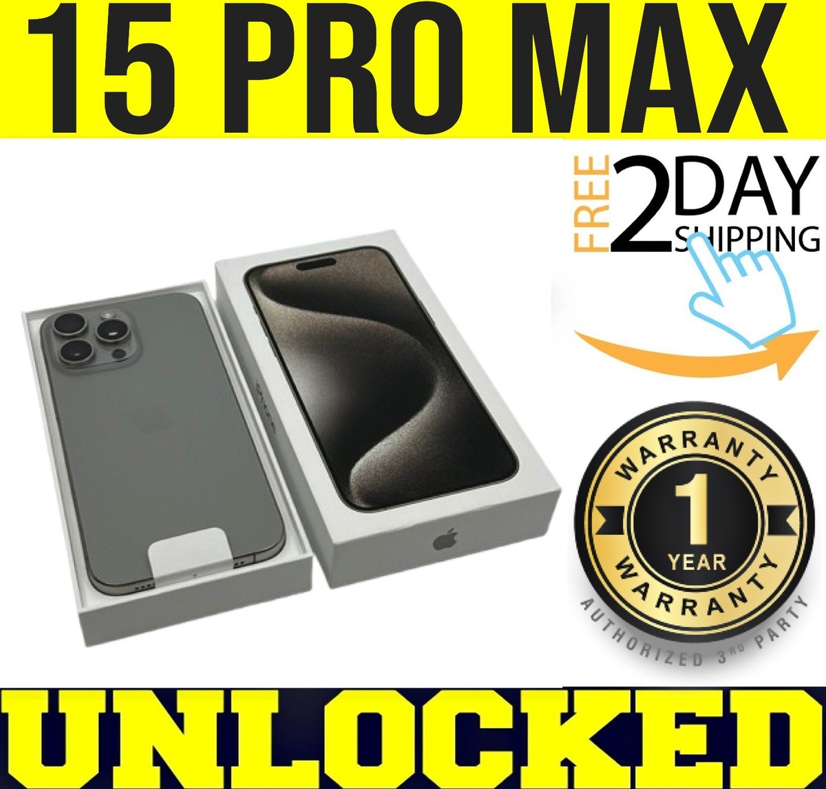 APPLE IPHONE 15 PRO MAX 512GB NATURAL (FACTORY UNLOCKED) ✓ 1 YR