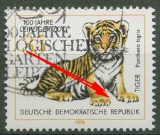 DDR 1978 100 Jahre Leipziger Zoo mit Plattenfehler 2324 F 36 mit Sonderstempel