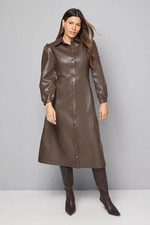 Wallis Chocolate Shirt Dress Womens Workwear Dresses
