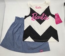 Barbie Hybrid Girl's 2 Piece Outfit Size XS Black Tank Top Shirt Skirt