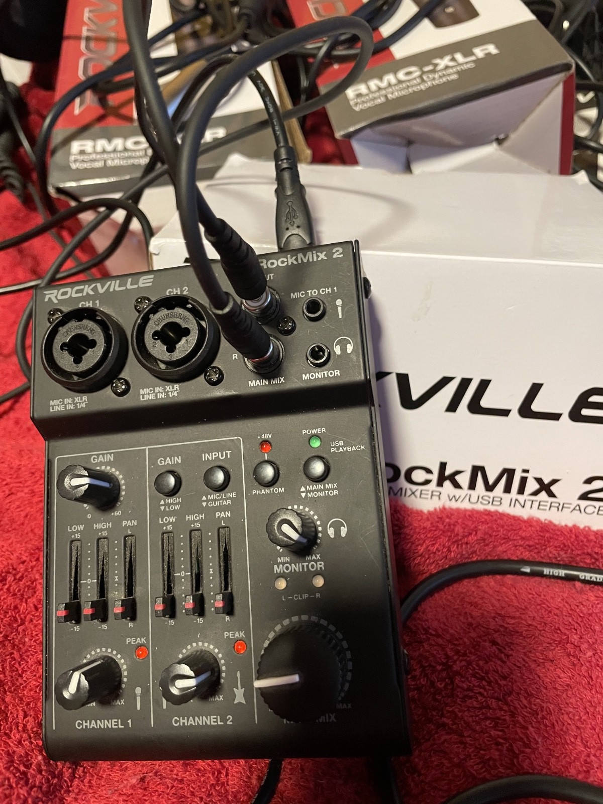 Rockville 2-Person Podcast Podcasting Recording Kit w/ Mics/Mixer/Headphones