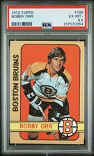 1972 TOPPS #100 BOBBY ORR EX-MT+ PSA 6.5 BOSTON BRUINS DEFENSE HOF 2 CUP WINNER