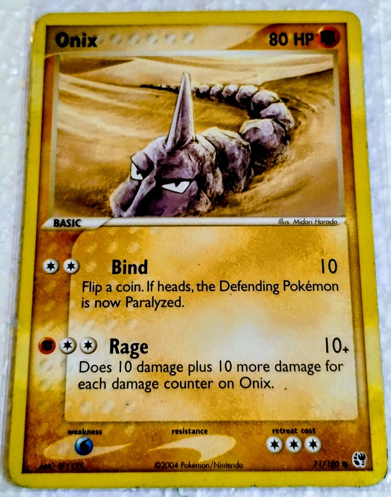 Onix 71/100 - Sandstorm - Pokemon Card - 2004