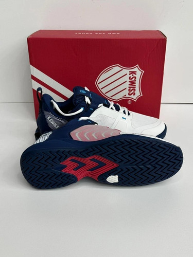 NEW K SWISS Men’s Ultrashot Team Tennis Court Shoe, Navy/White/Red, - Picture 3 of 9