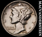 1941-S Mercury Dime- Silver- Scarce Better Date No Reserve #J231
