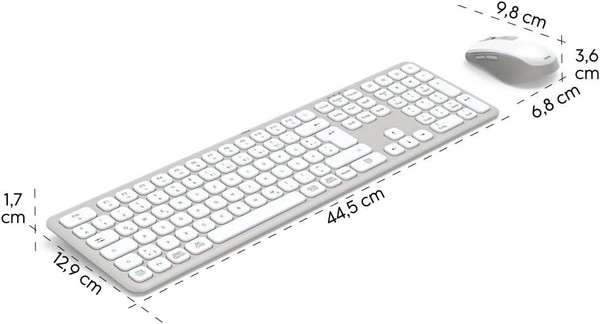Hama Multi-Device-Tastatur-Maus-Set WKM-550 Kabellos Funk/Bt Qwertz WKM-550 Weiß-image