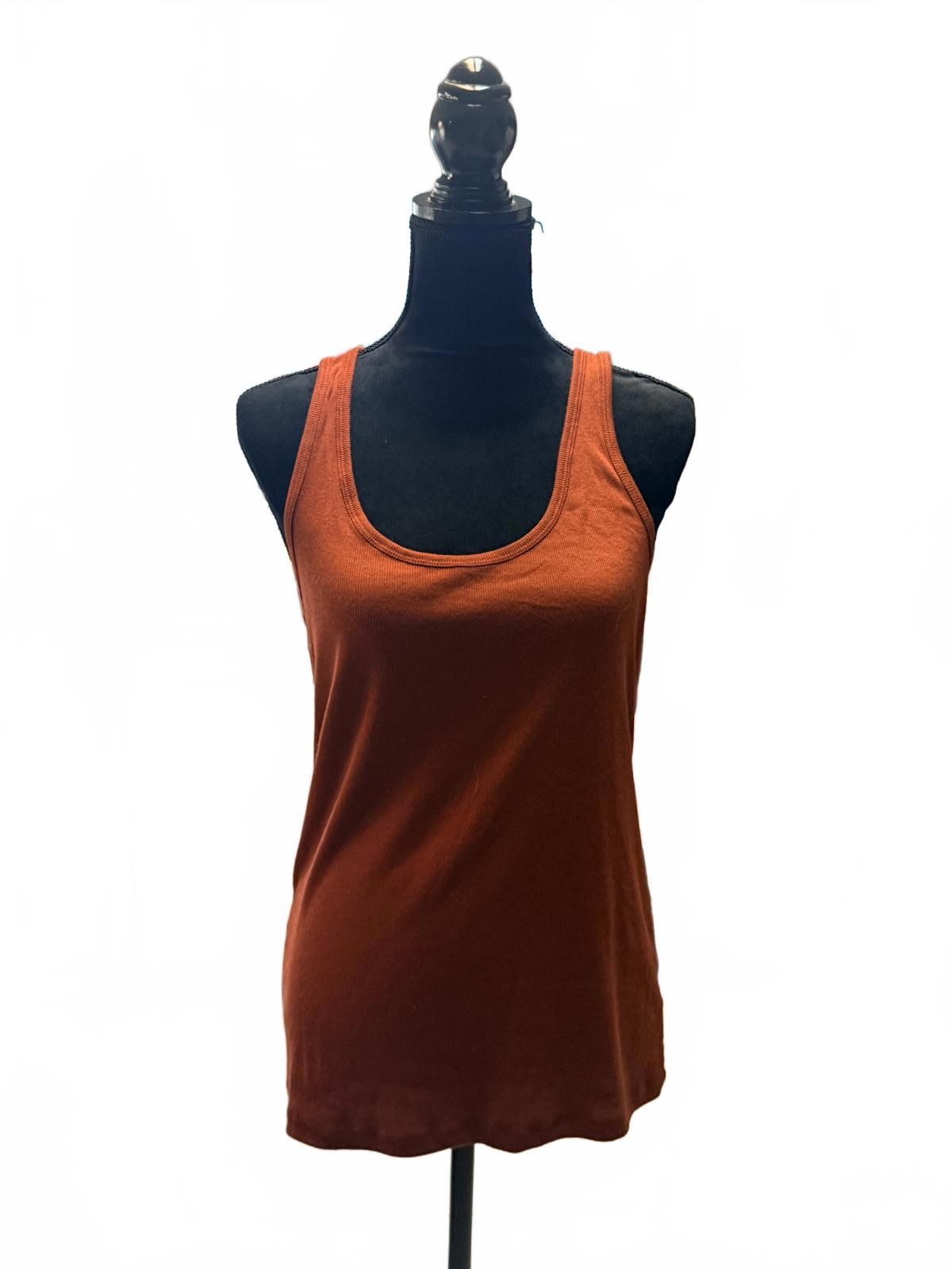 Universal Thread Rust Orange Ribbed Tank Top Scoo… - image 1