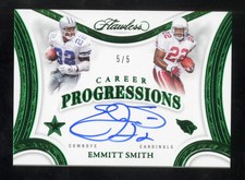 2025 Panini Flawless Career Progressions Emmitt Smith #CP-ESH Emerald Auto 5/5