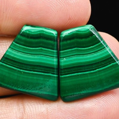 35,00 Cts Natürliche Malachit Fancy Cabochon Paar Lose Edelsteine 21x20x3 mm
