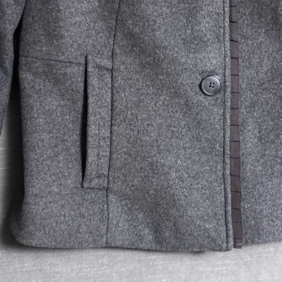 Chaqueta Gap Vintage 6 Alto Gris Mezcla de Lana Abrigo Militar Volantes Otoño Invierno y2k Foto 4 de 4