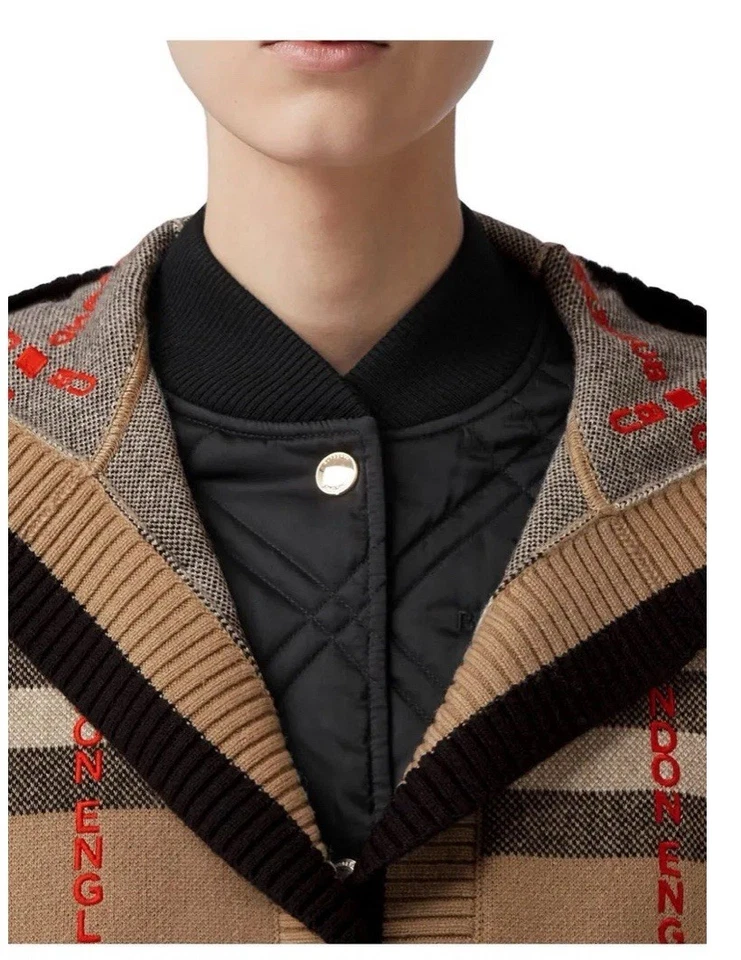 Capa con capucha Burberry talla única a cuadros lana cachemir Foto 4 de 4