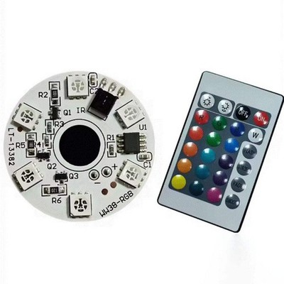 USB RGB LED Light Board   2 Meter Cable + Remote Control 6 LED | RS3D