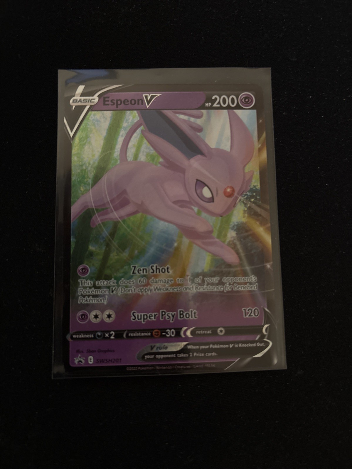 POKEMON ESPEON V SWSH201 BLACK STAR PROMO NEAR MINT