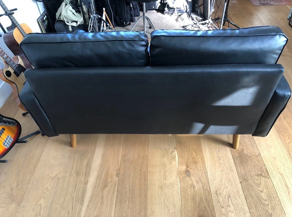 "Loveseat Paulson 57-7/8"" imitación cuero estilo MCM brazo cuadrado de Williston Forge" Foto 3 de 4