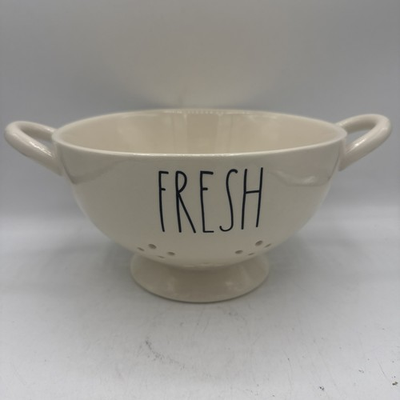 #ad Rae Dunn FRESH Colander Kitchen Strainer Farmhouse Ceramic Full Size $19.99