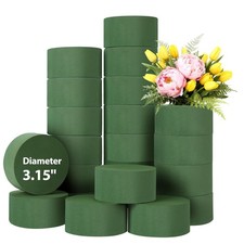 24 Pieces Round Floral Foam Blocks 3.15 Inch DIY Flower Arrangement Kit Wet G...