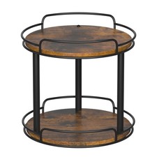 10'' Wood Lazy Susan Turntable Organizer for Cabinet, 2 Tier Lazy Susan Spice...