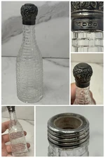 Victorian Sterling Topped Cut Glass Bottle Birmingham 1892 CM Maker