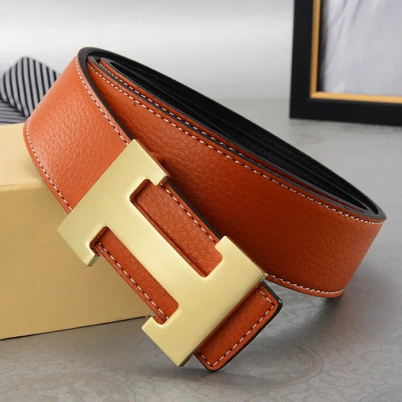 Width 3.8cm Famous Brand Belt Men Top Quality Genuine Luxury Leather Belts