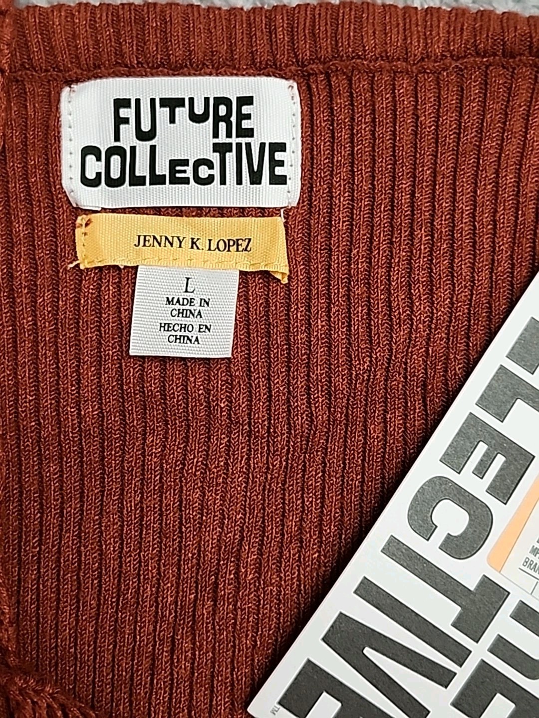 Future Collective Women's Sweetheart Stitch Midi Dress, Rust, Size Large 