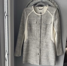 White House Black Market Women s Jacket White Cream Grey