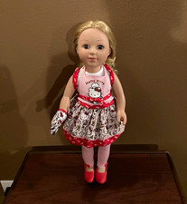 My Life As 18 in Girl Doll Hello Kitty Outfit Blonde Wavy Hair Blue Eyes Set