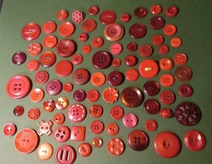 Mixed Lot Of  85 Red Vintage Buttons