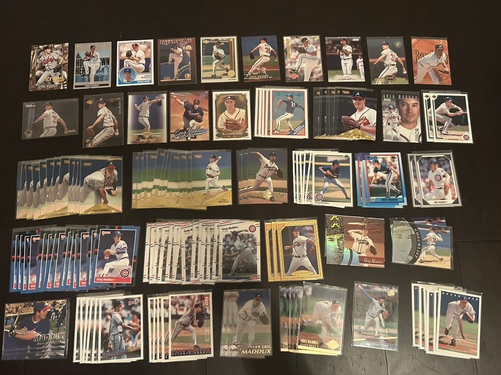 Greg Maddux Cubs Braves Padres Baseball Card Lot 