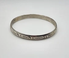 Vintage Taxco Mexico Sterling Silver 925 Bangle Bracelet