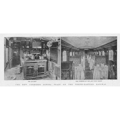 North Eastern Railway New Corridor Dining Train - Antique Print 1893