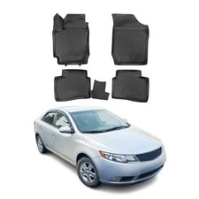 Omac Floor Mats Liner For Kia Forte Koup 2010-2017 Black Tpe All-weather 4 Pcs Omac Floor Mats Liner For Kia Forte Koup 2010-2017 Black Tpe All-weather 4 Pcs