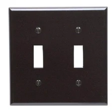 Leviton 2 Gang Toggle Device Switch Wall Plate Standard Thermoset Brown