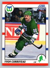 1990-91 Score Yvon Corriveau #302 Hartford Whalers NHL Hockey Card Left Wing