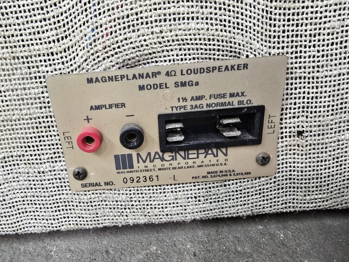 Vintage Magnepan Magneplanar Model SMGa Panel Speakers, Parts