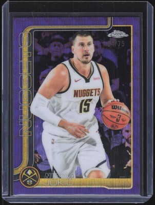 Nikola Jokić 2025-26 Topps Chrome #25 Purple Wave Refractor #/75