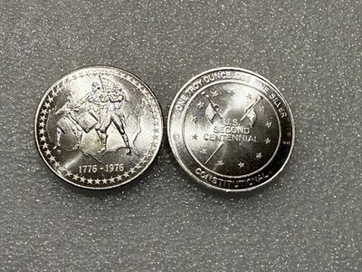 #ad #ad Vintage 1976 Swiss of America 1 Troy Ounce .999 Silver Round Second Centennial $135.00
