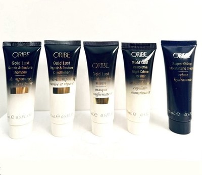 Oribe Gold Lust Mini Set Shampoo Conditioner Masque Night Creme Supershine Cream