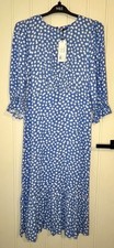 Nobody’s Child ASOS Marks & Spencer Floral Selena Midi Dress Size 12 Blue Bnwt