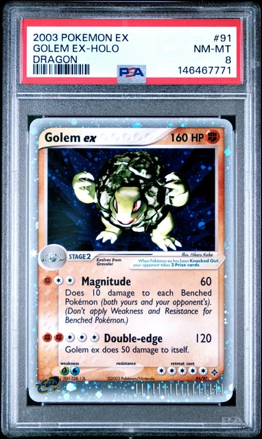 GOLEM EX Pokemon EX Dragon 91/97 PSA 8 *NEW CERT*