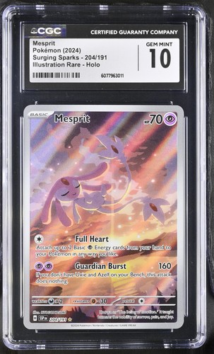 Pokémon GRADED Mesprit 204/191 Surging Sparks IR 10 CGC ENGLISH